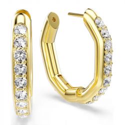 Boucles d'oreilles femme créoles swarovski métal doré et cristaux 5724584 - creoles - edora - 2