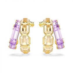Boucles d'oreilles femme créoles swarovski métal doré et cristaux 5725757 - creoles - edora - 2
