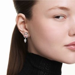 Boucles d'oreilles femme pendantes swarovski mesmera métal rhodié et cristaux 5723177 - pendantes - edora - 1