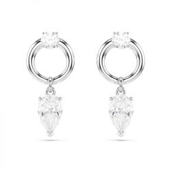 Boucles d'oreilles femme pendantes swarovski mesmera métal rhodié et cristaux 5723177 - pendantes - edora - 2