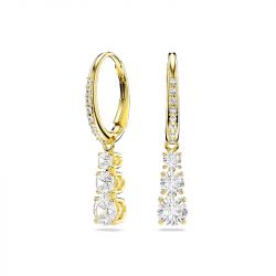 Boucles d'oreilles femme pendantes swarovski métal doré et cristaux 5723300 - pendantes - edora - 0
