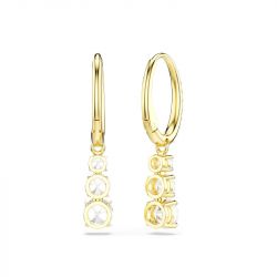 Boucles d'oreilles femme pendantes swarovski métal doré et cristaux 5723300 - pendantes - edora - 2
