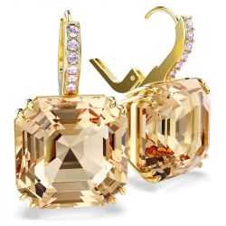 Boucles d'oreilles femme pendantes swarovski métal doré et cristaux 5725744 - pendantes - edora - 2