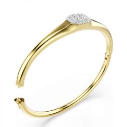 Bracelet femme jonc swarovski dextera métal doré et cristaux 5724597 - bracelets-fantaisie - edora - 2