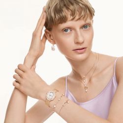 Bracelet femme swarovski constella métal doré rose et cristaux 5728588 - bracelets-fantaisie - edora - 1