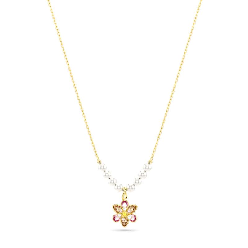 Collier femme swarovski idyllia métal doré et cristaux 5723140 - colliers-fantaisie - edora