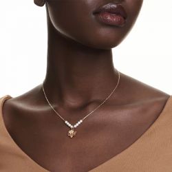 Collier femme swarovski idyllia métal doré et cristaux 5723140 - colliers-fantaisie - edora - 1