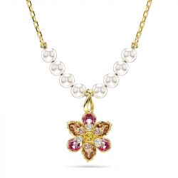Collier femme swarovski idyllia métal doré et cristaux 5723140 - colliers-fantaisie - edora - 2