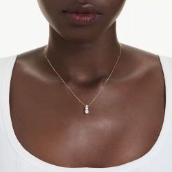 Collier femme swarovski stilla attract métal doré et cristaux 5723298 - colliers-fantaisie - edora - 1