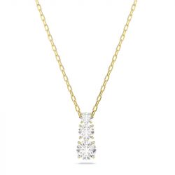 Collier femme swarovski stilla attract métal doré et cristaux 5723298 - colliers-fantaisie - edora - 2