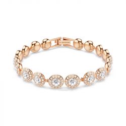 Bracelet femme swarovski una angelic métal doré rose et cristaux 5240513 - bracelets-fantaisie - edora - 0