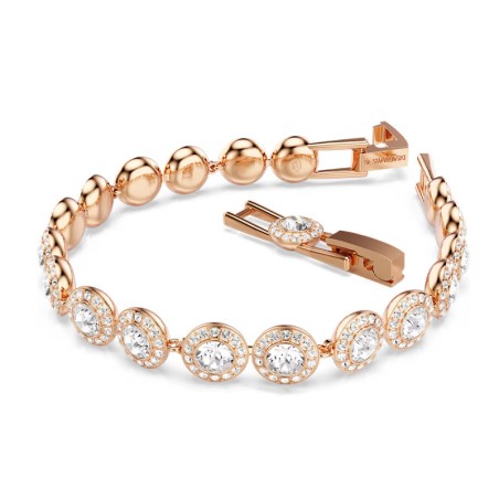 Bracelet femme swarovski una angelic métal doré rose et cristaux 5240513 – bracelets fantaisie