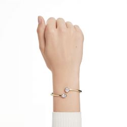 Bracelet femme jonc swarovski imber métal doré et cristaux 5714314 - bracelets-fantaisie - edora - 1