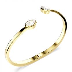 Bracelet femme jonc swarovski imber métal doré et cristaux 5714314 - bracelets-fantaisie - edora - 2