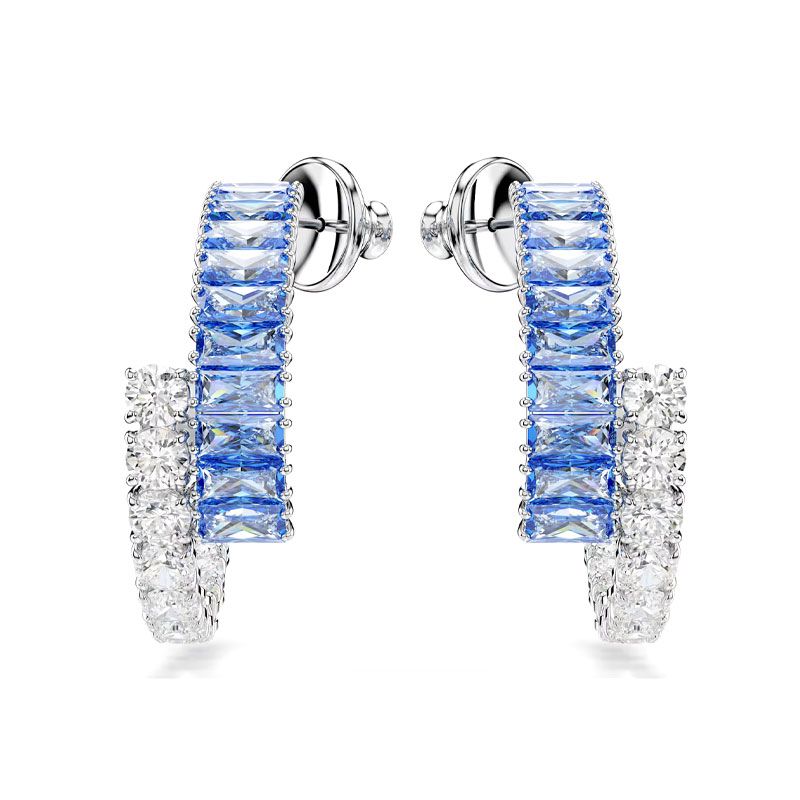 Boucles d'oreilles femme swarovski matrix métal rhodié et cristaux 5722459 - creoles - edora