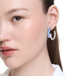 Boucles d'oreilles femme swarovski matrix métal rhodié et cristaux 5722459 - creoles - edora - 1