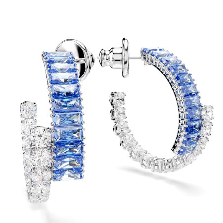 Boucles d'oreilles femme swarovski matrix métal rhodié et cristaux 5722459 – créoles