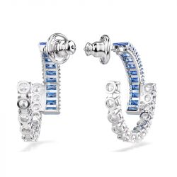 Boucles d'oreilles femme swarovski matrix métal rhodié et cristaux 5722459 - creoles - edora - 3