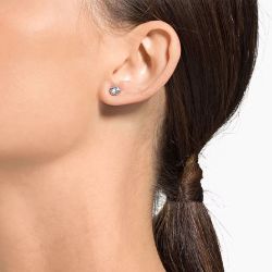 Boucles d'oreilles femme puces swarovski stilla attract métal rhodié et cristaux 5408436 - puces - edora - 1