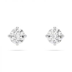 Boucles d'oreilles femme puces swarovski stilla attract métal rhodié et cristaux 5408436 - puces - edora - 3
