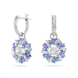 Boucles d'oreilles femme pendantes swarovski métal rhodié et cristaux 5680016 - pendantes - edora - 0