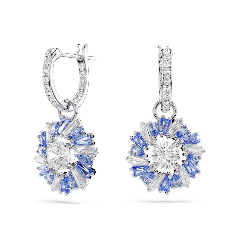 Boucles d'oreilles femme pendantes swarovski métal rhodié et cristaux 5680016 - pendantes - edora