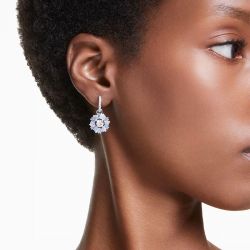 Boucles d'oreilles femme pendantes swarovski métal rhodié et cristaux 5680016 - pendantes - edora - 1