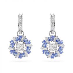 Boucles d'oreilles femme pendantes swarovski métal rhodié et cristaux 5680016 - pendantes - edora - 2