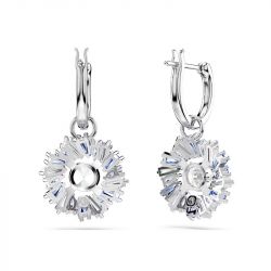 Boucles d'oreilles femme pendantes swarovski métal rhodié et cristaux 5680016 - pendantes - edora - 3