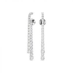 Boucles d'oreilles femme pendantes swarovski matrix métal rhodié et cristaux 5709257 - pendantes - edora - 0