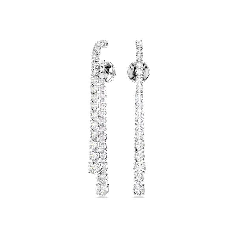 Boucles d'oreilles femme pendantes swarovski matrix métal rhodié et cristaux 5709257 - pendantes - edora