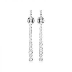 Boucles d'oreilles femme pendantes swarovski matrix métal rhodié et cristaux 5709257 - pendantes - edora - 2