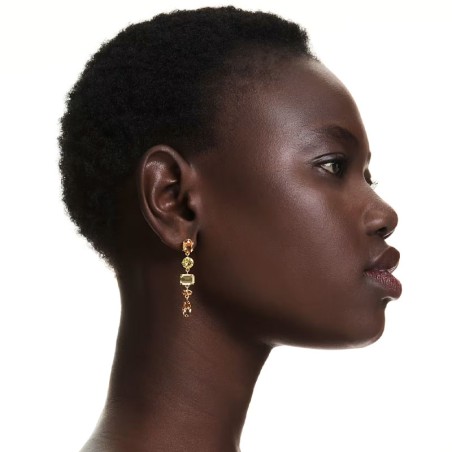 Boucles d'oreilles femme pendantes swarovski gema métal doré et cristaux 5718073 – pendantes