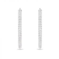 Boucles d'oreilles femme créoles swarovski dextera métal rhodié et cristaux 5389432 - creoles - edora - 2