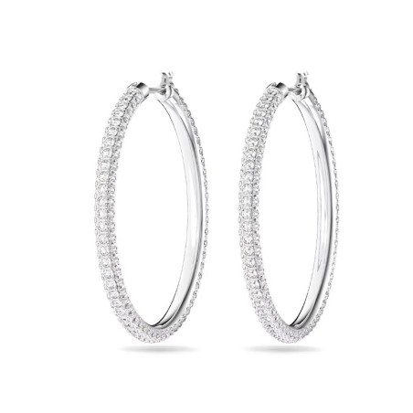 Boucles d'oreilles femme créoles swarovski dextera métal rhodié et cristaux 5389432 – créoles