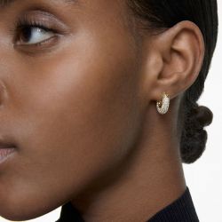 Boucles d'oreilles femme créoles swarovski dextera métal doré et cristaux 5636530 - creoles - edora - 1