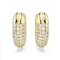 Boucles d'oreilles femme créoles swarovski dextera métal doré et cristaux 5636530 - creoles - edora - 2