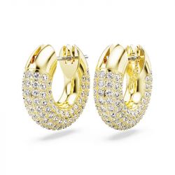 Boucles d'oreilles femme créoles swarovski dextera métal doré et cristaux 5636530 - creoles - edora - 3