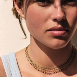 Collier femme ras du cou agatha smarty acier doré 02670200-879-tu - colliers-acier - edora - 2