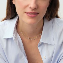 Collier femme ras du cou agatha candy laiton doré 02680309-256-tu - colliers-laiton - edora - 1