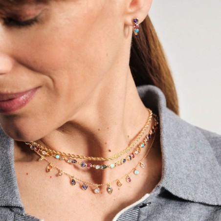 Collier femme ras du cou agatha candy laiton doré 02680309-256-tu – colliers laiton