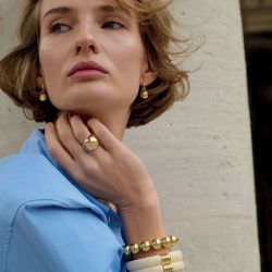 Bracelet femme manchette agatha palais royal laiton doré 02470350-730-tu - bracelets-laiton - edora - 2