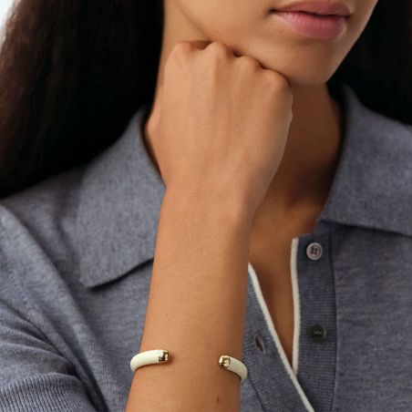 Bracelet jonc femme: jonc en or, jonc argent & or rose femme - bracelets-acier - edora - 2