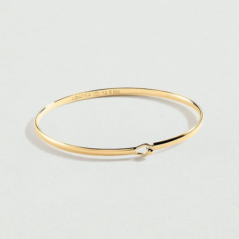 Bracelet femme jonc agatha argent doré 02490096-157-tu - bracelet-argent-femme - edora